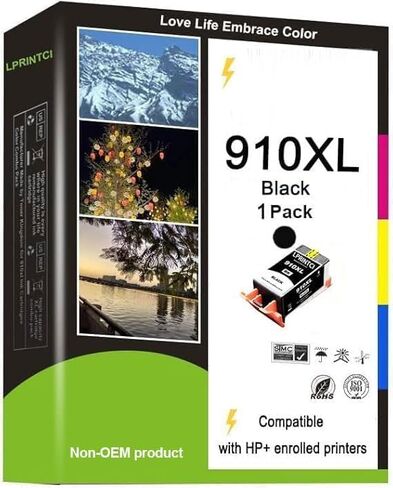 910XL حبر خراطيش استخدام للطابعات OfficeJet Pro 8010e 8015e 8020e 8024e 8025e 8028e 8035e 3jb41an 1 pack (Black) in Kuwait