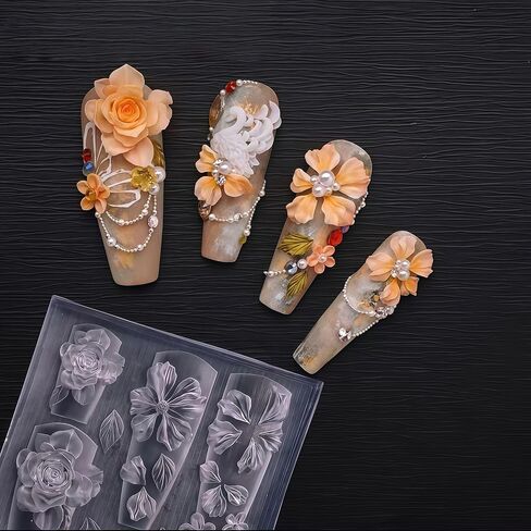 2 Pcs Star Silicone Nail Art Molds for Women Resin Nail Design in Saudi Arabia