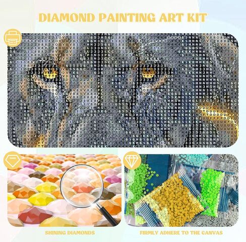 Qenspe Fox Diamond Painting ، مجموعات فن الماس للبالغين ، DIY 5D Round Full Drill Diamond Art للمبتدئين ، ونقاط الماس للبالغين ، ديكور الجدار المنزلي 12x16 بوصة in Kuwait