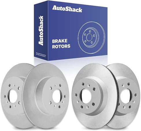 Autoshack Black Hat محفورة ودوارات الفرامل المقطوعة من أدوات استبدال دوار الفرامل الأمامية والخلفية لعام 2006-2007 شيفروليه مونت كارلو 2006-2010 Impala 3.5L 3.9L 5.3L V6 V8 FWD PR65128PR65127127 in Kuwait
