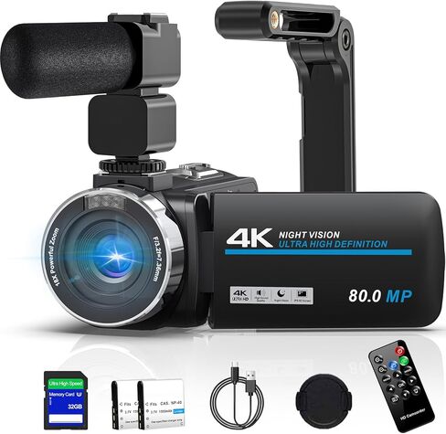 سعة 3.0 بوصة شاشة IPS 4K مسجل كاميرا Vlogging مع غطاء العدسة in Kuwait