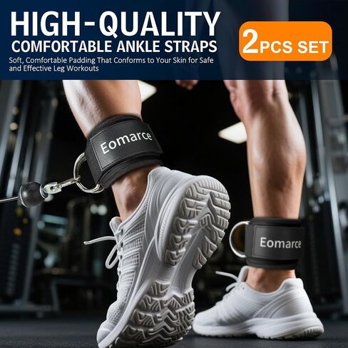 2PCS Set Premium Cable Kick Back Ankle Straps for Cable Machines Women & Men, Glute Kickback Ankle Strap for Workout, Ankle Cuff Cable Attachment Wraps weights, Tobilleras Para Mujer Gym Leg in Saudi Arabia