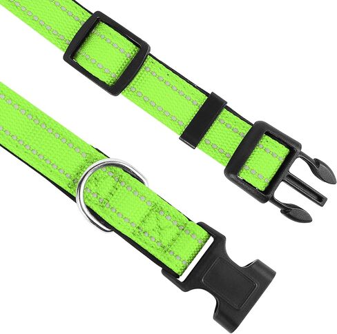 Reflective Dog Collar, Adjustable Soft Neoprene Padded Nylon Pet Collars with Buckle for Extra Large Dogs, Red,XL in Saudi Arabia
