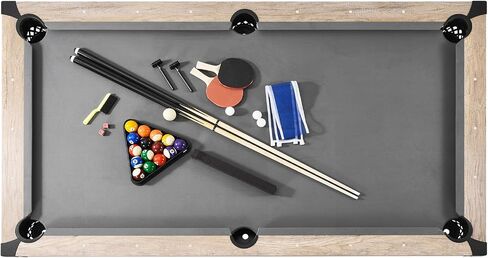 VEVOR 7ft 3-in-1 Multi Game Table with Dining, Pool, and Tennis Table, for Family Game Room Adults, Includes Full Set of Accessories, in Saudi Arabia