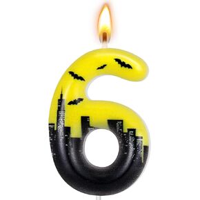 Bat Birthday Candle Number 5 Cake Topper Hero Themed Party Decorations Bat Pattern Design Boys Girls Birthday Party Supplies in Kuwait
