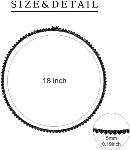 قلادة زركونيا القوطية الأسود - سلسلة قلادة مظلمة للرجال والنساء ، المجوهرات الجمالية الشرير مع وضع النحاس in Kuwait
