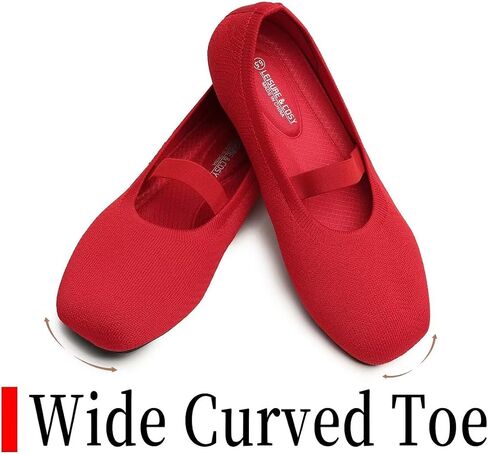 Women's Wide Toe Box Mary Jane Ballet Flats Shoes | Strap,Knit Breathable, Removablb Insoles, Lightweight, Comfort Casual, Wear Resistant,Slip-on,Office, Everyday Walking in Saudi Arabia