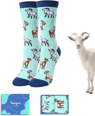 HAPPYPOP Fun Goat Gifts for Women Girls - Crazy Goat Socks Goat Lovers Gifts Teens Sheep Socks Farm Animal Socks Goat Stuff in Saudi Arabia