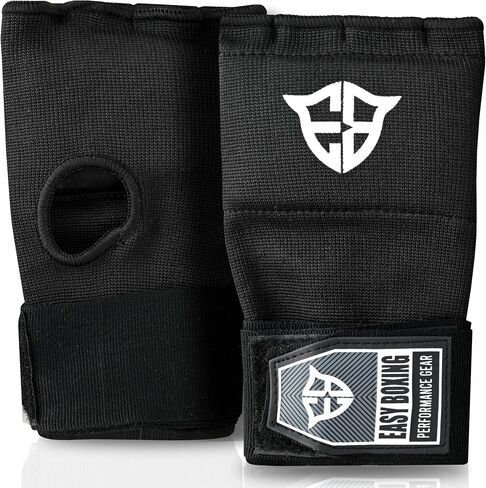 Inner Gel Gloves, Hook and Loop Closure, Breathable Wrist Wraps for Boxing and MMA Training, Black, 75cm in Saudi Arabia