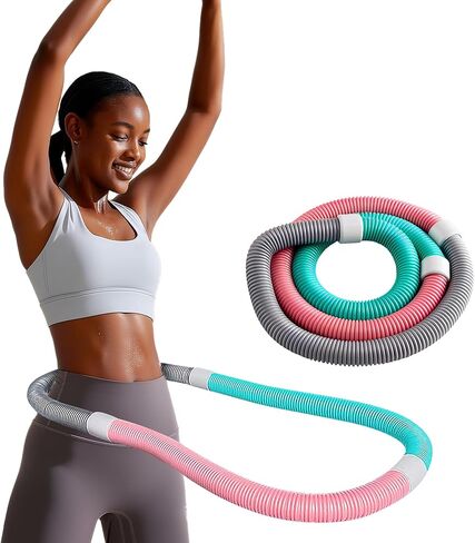 ​​Weighted 3lb Fitness Hoop for Adults - Soft Spring Hula Hoop - Flexible, Foldable for Home & Travel - Cushioned Comfort, Silent Exercise for Waist Toning & Weight Loss​​ in Kuwait