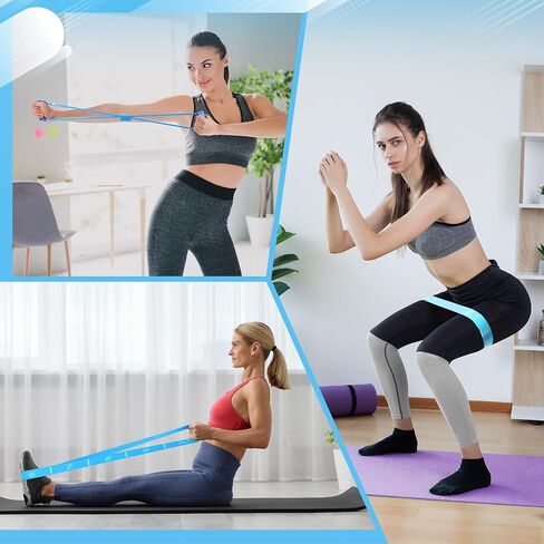 24 Pcs Home Pilates Kit for Women, Pilates Equipment Ring and Ball Set with Stretching Strap, Water Bottle, Magic Circle, Yoga Ring, Gym Bag, Resistance Band, Anti Slip Socks in Saudi Arabia