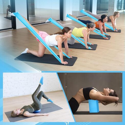 24 Pcs Home Pilates Kit for Women, Pilates Equipment Ring and Ball Set with Stretching Strap, Water Bottle, Magic Circle, Yoga Ring, Gym Bag, Resistance Band, Anti Slip Socks in Saudi Arabia