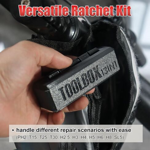 Bike Repair and Maintenance Tool, Bicycle Multi-Tool Kit,13-in-1 Mini Ratchet Wrench Set, Ratchet Reversible &11 Bits, Portable for Home Repair and Travel, Black in Saudi Arabia