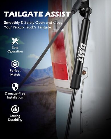 Orion Motor Tech Tailgate Assist Compatible with 2002-2008 RAM 1500, 2003-2009 RAM 2500 3500, Heavy Duty Tailgate Shock Truck Tailgate Lift Assist in Saudi Arabia