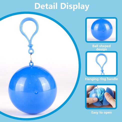 Portable Disposable Rain Poncho in a Ball, Compact Keychain Emergency Raincoat for Trave, Camping, Cycling, and Outdoor Use in Saudi Arabia