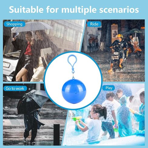 Portable Disposable Rain Poncho in a Ball, Compact Keychain Emergency Raincoat for Trave, Camping, Cycling, and Outdoor Use in Saudi Arabia