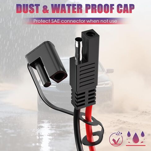 Leicestercn 6ft 12V Terminal Terminal SAE إلى O RING Connects موصل كبل سلك التمديد لشاحن البطارية/المشرف in Kuwait