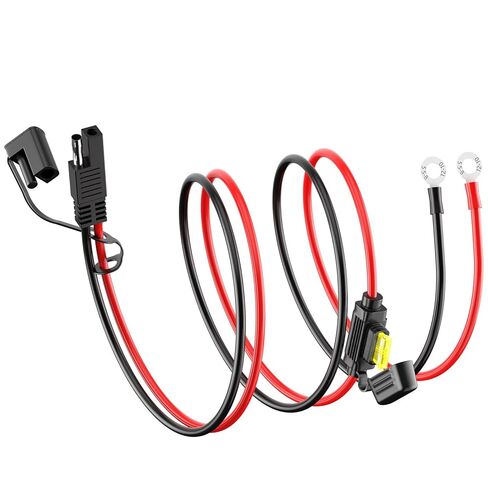 Leicestercn 6ft 12V Terminal Terminal SAE إلى O RING Connects موصل كبل سلك التمديد لشاحن البطارية/المشرف in Kuwait