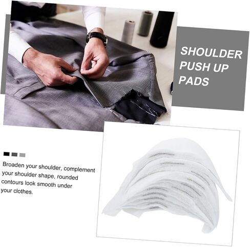 Housoutil 50pcs Shoulder Pads Support Shoulder Push up Pads Workout Shirt Shoulder Pad Pads for Protection Soft Picky Padded Cover Suit Coat Shoulder Pad Sports White Cotton in Saudi Arabia