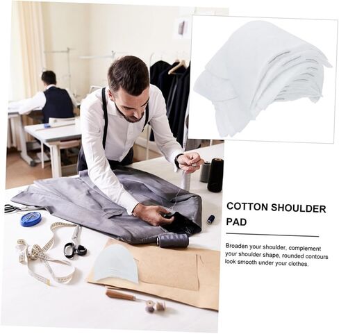 Housoutil 50pcs Shoulder Pads Support Shoulder Push up Pads Workout Shirt Shoulder Pad Pads for Protection Soft Picky Padded Cover Suit Coat Shoulder Pad Sports White Cotton in Saudi Arabia
