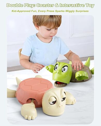 Turtle Coaster, 3D Printed Funny Tea Coasters with Interactive Expression, Turtle Cup Holder, Insulated Drink Mat for Coffee and Wine Glasses, Home Decor and Kitchen Accessories (Green) in Kuwait