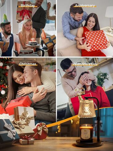 Candle Warmer Lamp with Timer Dimmable - Adjustable Electric Wax Melt Warmer Large Scented Jar Candles Lights, Birthday Gifts for Women, House Warming Gifts New Home Living Room Vintage Decor, Black in Saudi Arabia