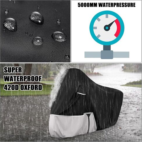 Waterproof Motorcycle Cover Compatible with Piaggio Vespa ET2 ET4 LX150 LXV and Sprint 150, Primavera 50/150 with Trunk Model, 420D Oxford Cloth Motorcycle Cover for Snow Rain Dust Protection in Saudi Arabia
