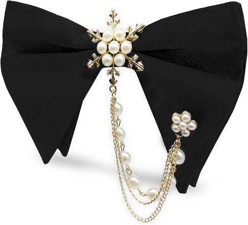 Oversized Bow Ties for Men, Adjustable Bow Tie Pre-tied Bowties Pearl Decoration Bowtie for Tuxedo Wedding Party Prom in Saudi Arabia