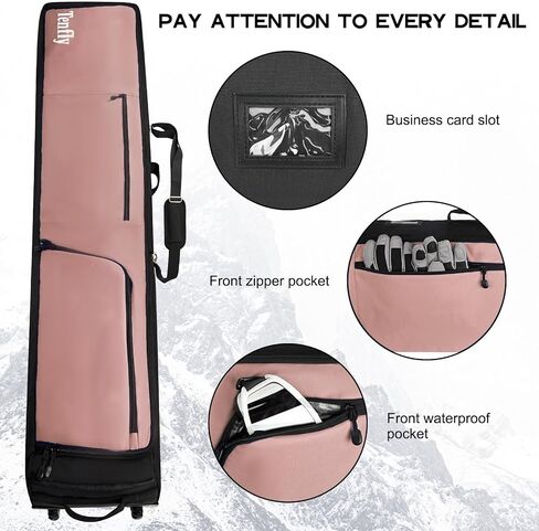 Ski Bag, Padded Snowboard Bag for Air Travel, 900D Water Resistant Oxford Fabric, Foldable Snow Bags Fits 2 Pairs Skis in Saudi Arabia