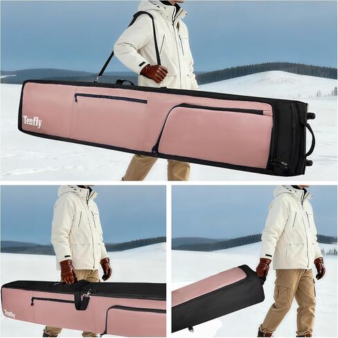Ski Bag, Padded Snowboard Bag for Air Travel, 900D Water Resistant Oxford Fabric, Foldable Snow Bags Fits 2 Pairs Skis in Saudi Arabia