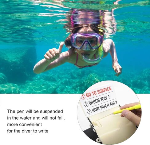 Wrist Writing Dive Slate with Pencil Scuba Diving Strap Wrist Writing Board Underwater Communication Tools UW193TD Luminous for Professional Divers and Enthusiasts ABS Composite in Saudi Arabia