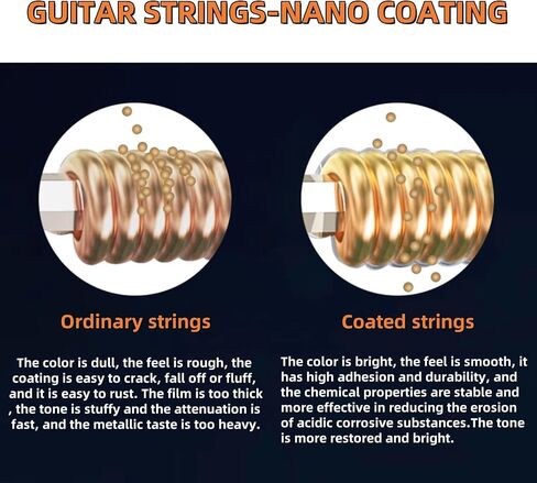 Acoustic Guitar Strings, Brass, Hybrid 10-52 Gauge, Full Set for Strumming & Fingerstyle in Saudi Arabia