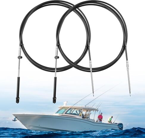 ATRACYPART Upgrade GEN 2 Outboard Throttle Shift Control Cable Set Compatible with Mercury, Mariner, MerCruiser, Quicksilver, Force Motors （2PCS） in Saudi Arabia