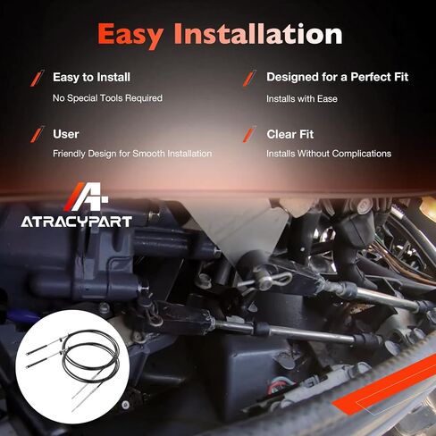 ATRACYPART Upgrade GEN 2 Outboard Throttle Shift Control Cable Set Compatible with Mercury, Mariner, MerCruiser, Quicksilver, Force Motors （2PCS） in Saudi Arabia