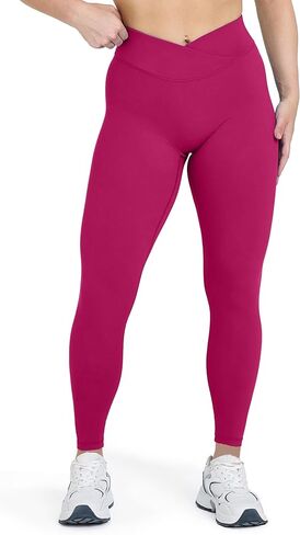 Sogetdo Crossover Compression Yoga Leggings for Women Tummy Control High Cherged Buttery Gym Pants in Kuwait