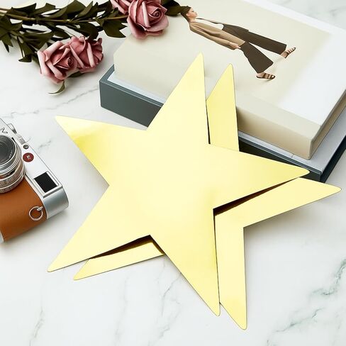 Outus 24 Pieces 11 Inch Large Gold Stars Cutouts Gold Stars Decoration Double Printed Paper Stars for Wedding Bulletin Board Decoration Classroom Wall Party Decoration Graduation Party Decoration in Saudi Arabia