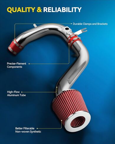 PHILTOP Cold Air Intake Kit System Compatible with 1995-2002 HONDA ACCORD 2.7L/3.0L, 1999-2003 ACURA TL/CL 3.2L V6, High Performance, Red in Saudi Arabia