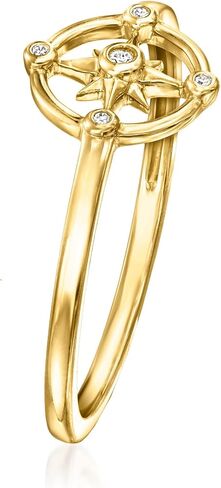 Pure Collection by Ross-Simons Diamond Compass Ring in 14kt Yellow Gold in Saudi Arabia