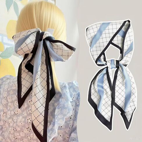 Head Scarf Hair Neck Scarves For Women Girl Purse Bag Scarfs For Handbags Satin Headscarf Fashion Silk Headbands in Saudi Arabia