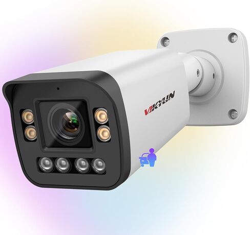 VIKYLIN 4K 8MP PoE IP Bullet Camera Outdoor, Smart Dual Light with AI Color Night Vision, 2-Way Audio,SD Slot(512GB),AI Human/Vehicle Detection, 2.8mm Lens,120dB WDR, IP67 B82 in Saudi Arabia