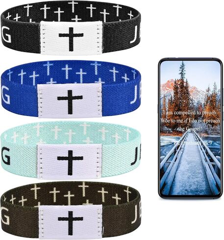 4PCS Daily Bible Verse Jesus is King Bracelet, Christian Jesus Wearable Wristband for Women Men in Saudi Arabia