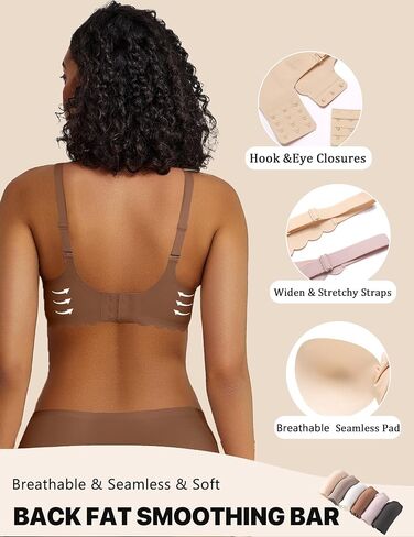 Avidlove Wireless Bra Womens Plunge V Neck Seamless Bras Full Coverage Everyday Bra in Saudi Arabia