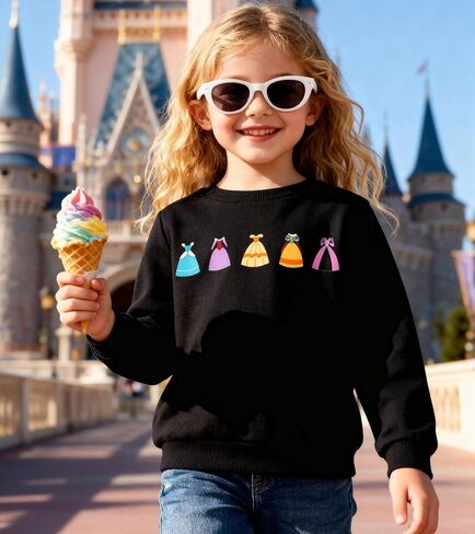 Princess Girls Sweatshirts Magical Long Sleeve Shirt Toddler Holiday Vacation Crewneck Pullover in Kuwait