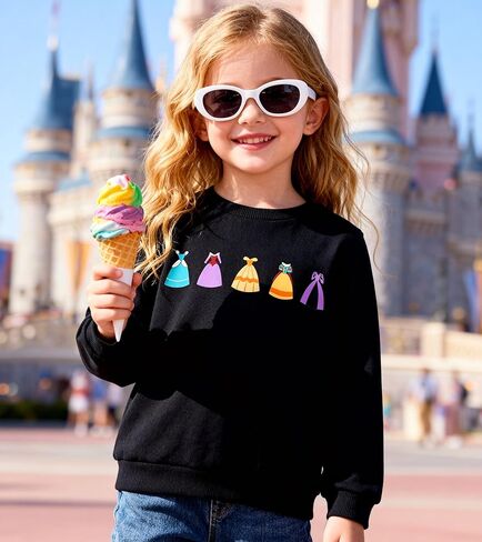 Princess Girls Sweatshirts Magical Long Sleeve Shirt Toddler Holiday Vacation Crewneck Pullover in Kuwait