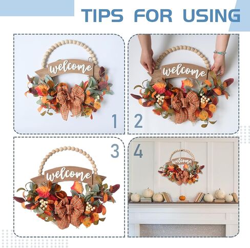 24 Inch Fall Sunflower Peony Pumpkin Wreath for Front Door, Fall Thanksgiving Eucalyptus Boxwood Floral Wreaths for Indoor Outdoor, Fall Pumpkin Flower Door Decor Wreaths in Saudi Arabia