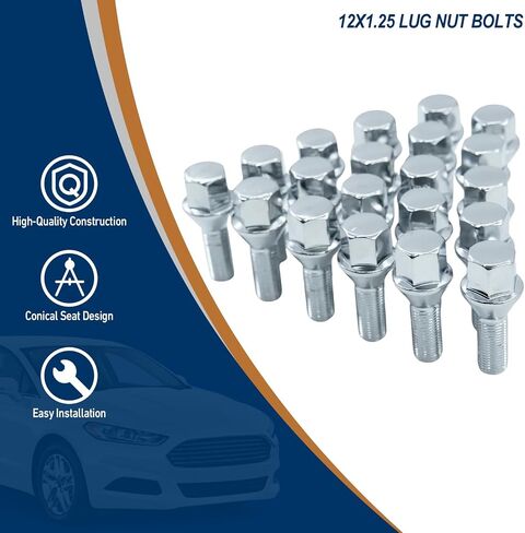 24PCS M14x1.5 Lug Nuts for 2003-2014 Chevrolet Express 1500, 1999-2019 Silverado 1500, 2007-2013 Avalanche, 2015-2019 Colorado - Black Closed End Bulge Acorn Lug Nuts in Saudi Arabia