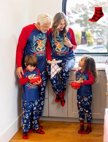 Harry Potter Family Christmas Matching Pajamas مجموعات Xmas PJS Top و Pant Met for Kids in Kuwait