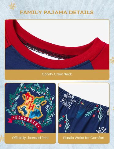 Harry Potter Family Christmas Matching Pajamas مجموعات Xmas PJS Top و Pant Met for Kids in Kuwait