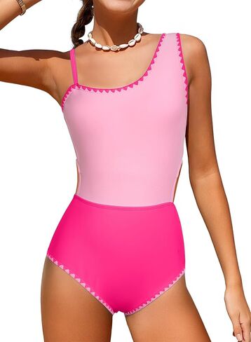 blibean Teen Girls Swimsuits One Piece Bathing Suit with Chest Pads Size 6-15 Years in Kuwait