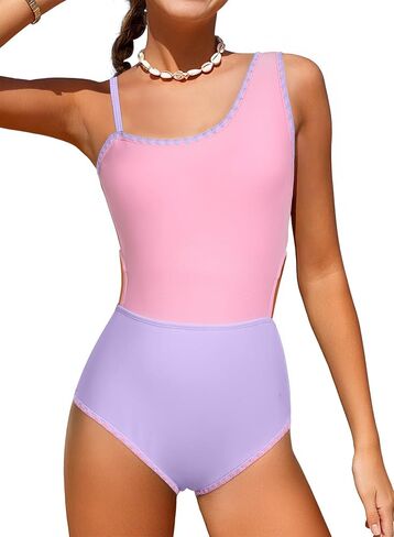 blibean Teen Girls Swimsuits One Piece Bathing Suit with Chest Pads Size 6-15 Years in Kuwait